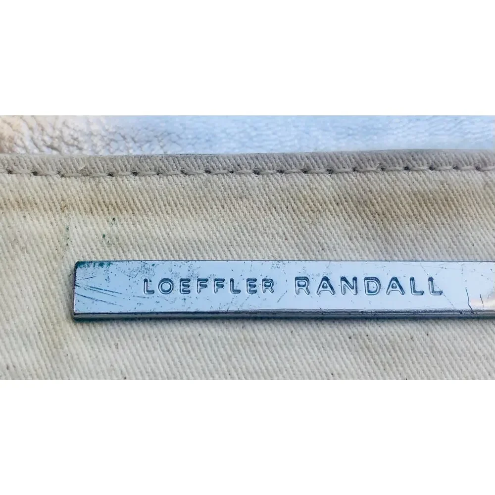 Loeffler Randall Metallic Leather Junior Envelope Lock Clutch Snap Closure 4